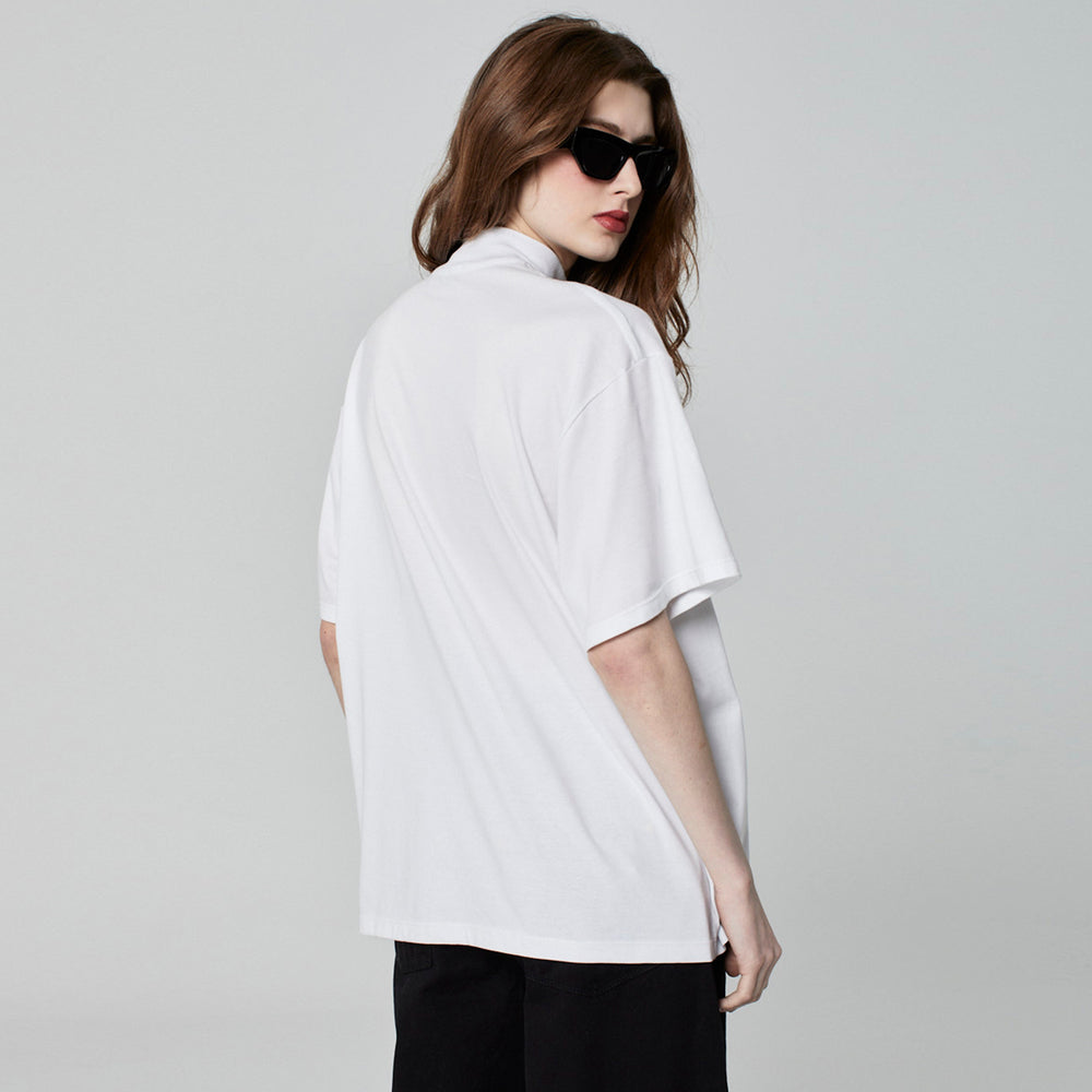 CAMISETA OVERSIZED GOLA ALTA BRANCA