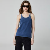 REGATA MALHA DENIM AZUL MÉDIO