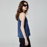 REGATA MALHA DENIM AZUL MÉDIO