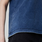 REGATA MALHA DENIM AZUL MÉDIO