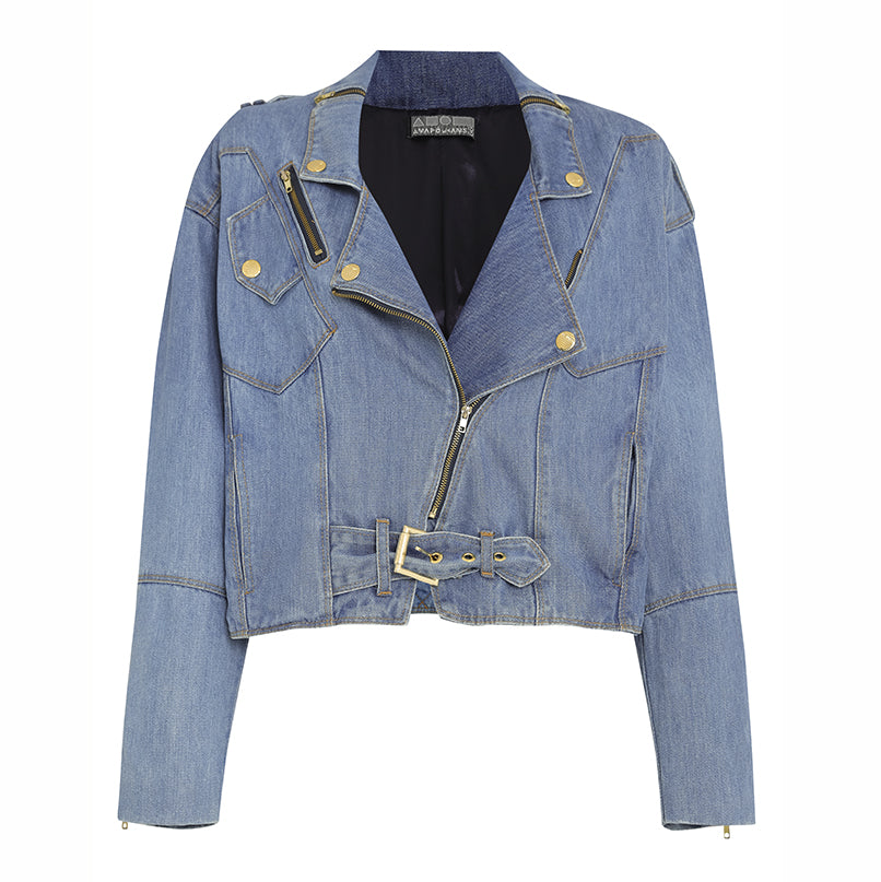 JAQUETA PERFECTO JEANS AZUL MÉDIO