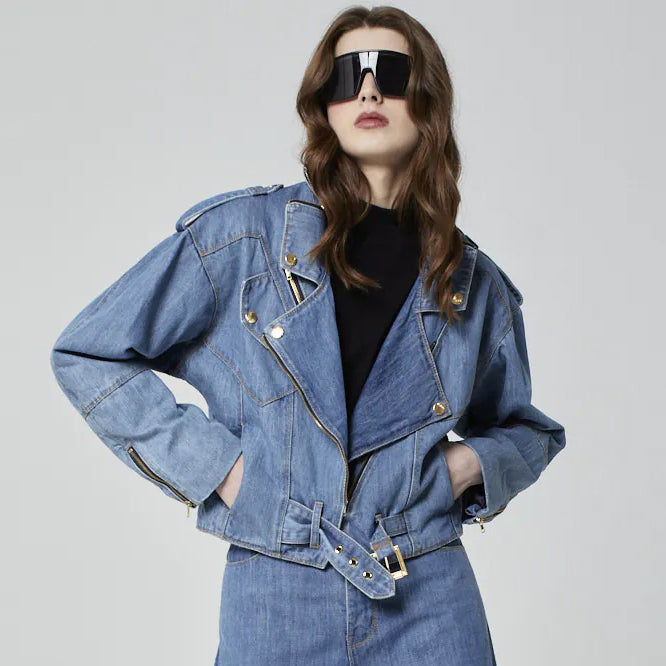 JAQUETA PERFECTO JEANS AZUL MÉDIO