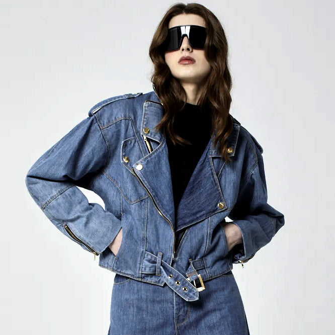 JAQUETA PERFECTO JEANS AZUL MÉDIO