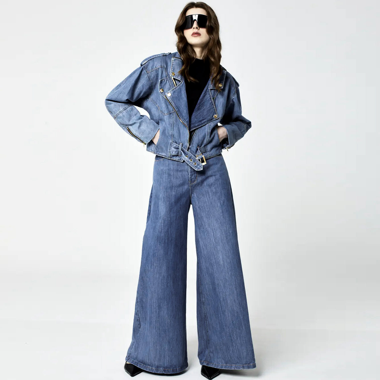 JAQUETA PERFECTO JEANS AZUL MÉDIO