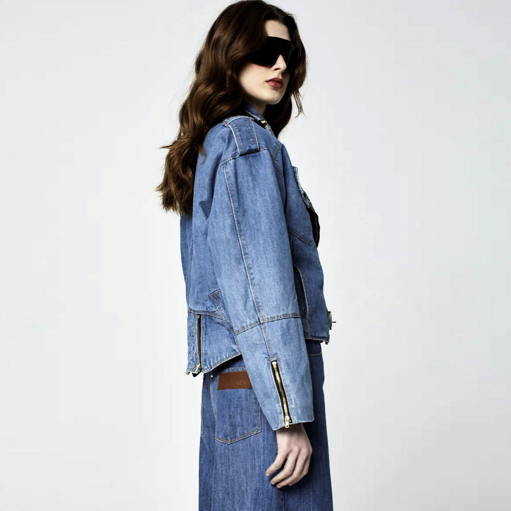 JAQUETA PERFECTO JEANS AZUL MÉDIO