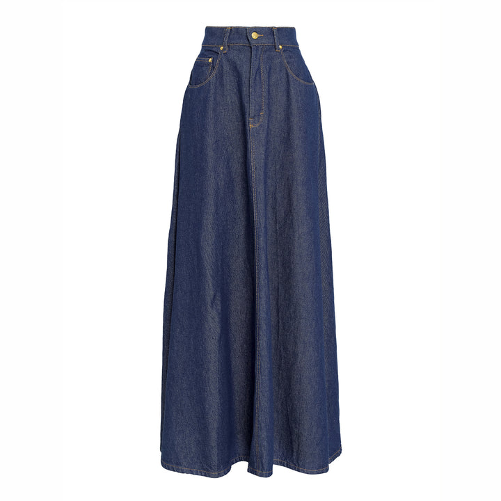 SAIA LONGA JEANS AZUL ESCURO