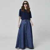 SAIA LONGA JEANS AZUL ESCURO