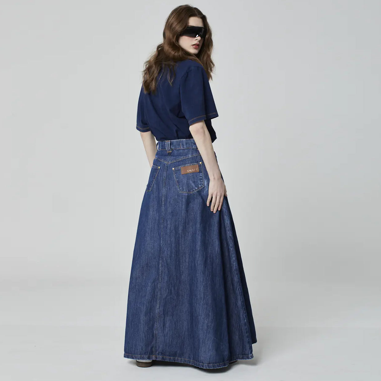 SAIA LONGA JEANS AZUL ESCURO