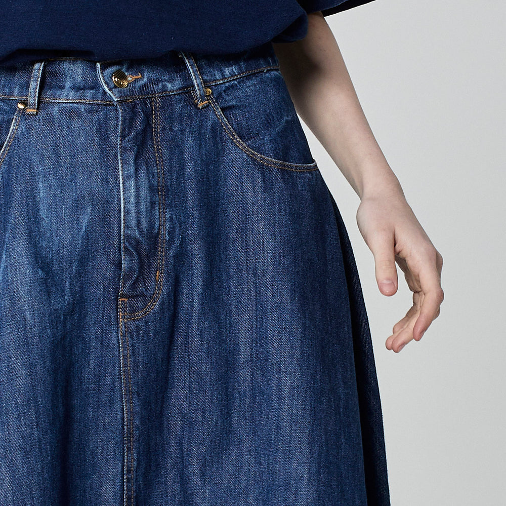 SAIA LONGA JEANS AZUL ESCURO