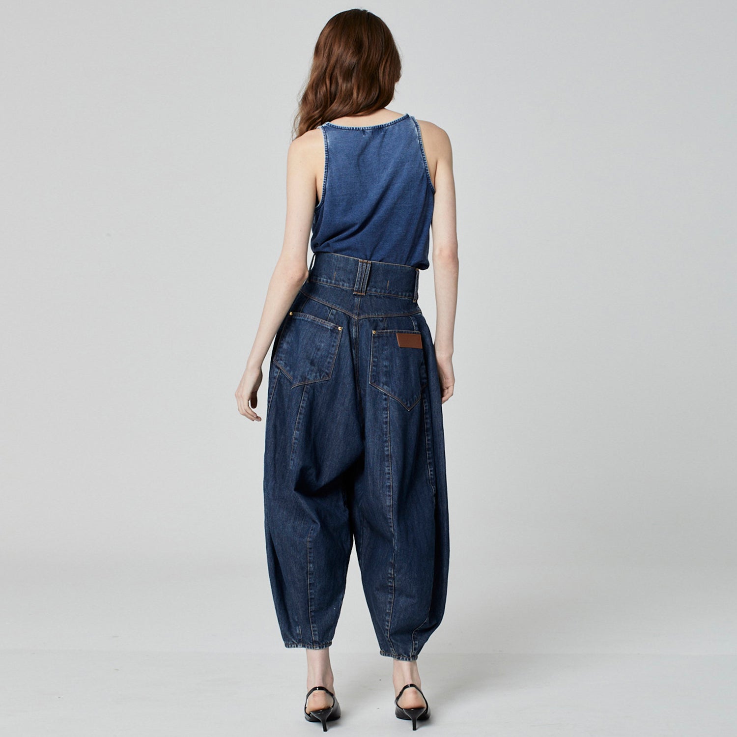 CALÇA BALLOON JEANS AZUL ESCURO