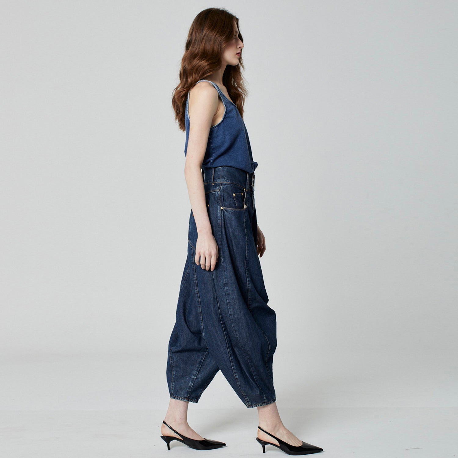 CALÇA BALLOON JEANS AZUL ESCURO