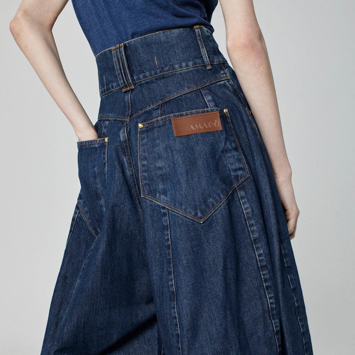 CALÇA BALLOON JEANS AZUL ESCURO