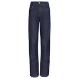 CALÇA RETA JEANS AZUL ESCURO