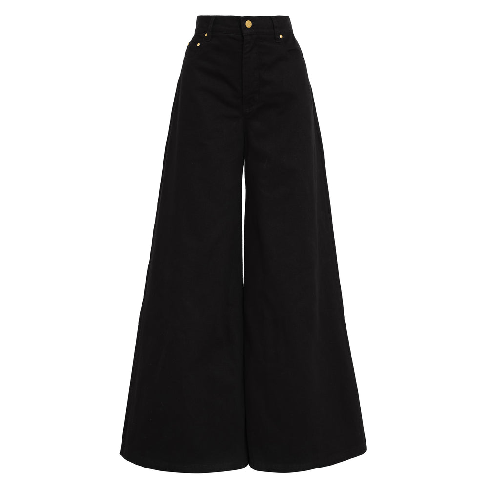 CALÇA SUPER WIDE LEG SARJA PRETA