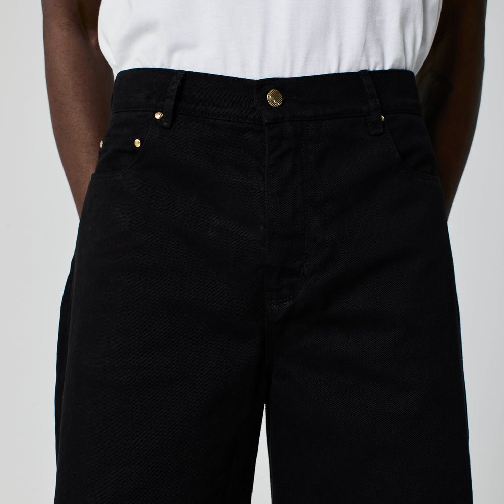CALÇA SUPER WIDE LEG SARJA PRETA