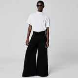 CALÇA SUPER WIDE LEG SARJA PRETA
