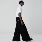 CALÇA SUPER WIDE LEG SARJA PRETA