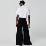 CALÇA SUPER WIDE LEG SARJA PRETA