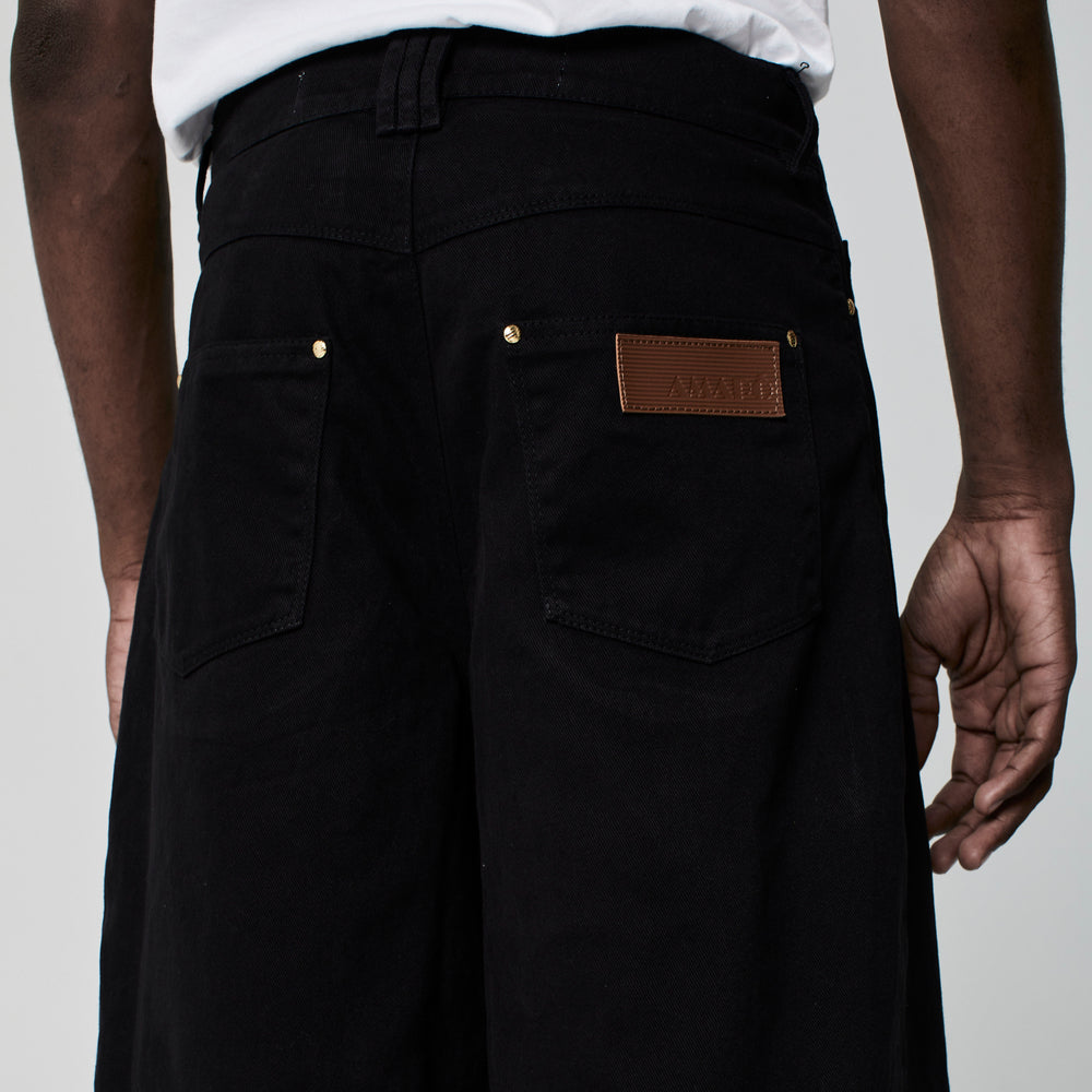 CALÇA SUPER WIDE LEG SARJA PRETA