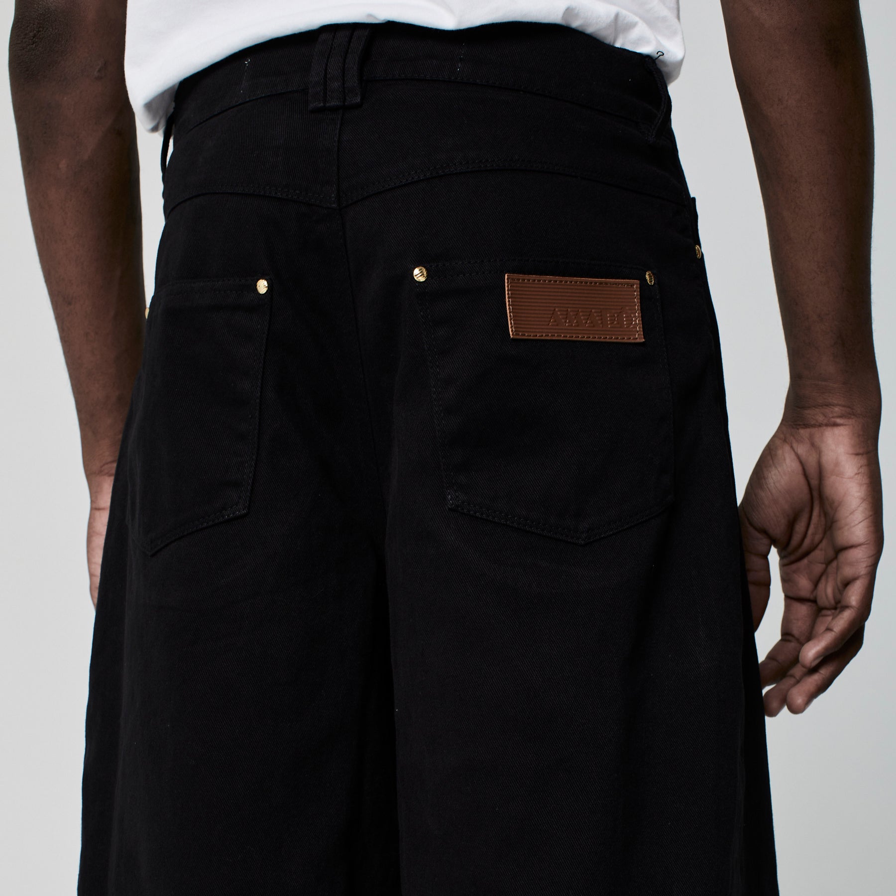 CALÇA SUPER WIDE LEG SARJA PRETA