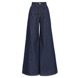 CALÇA SUPER WIDE LEG JEANS AZUL ESCURO