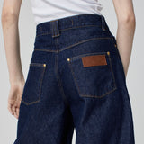 CALÇA SUPER WIDE LEG JEANS AZUL ESCURO