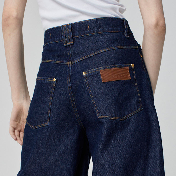 CALÇA SUPER WIDE LEG JEANS AZUL ESCURO