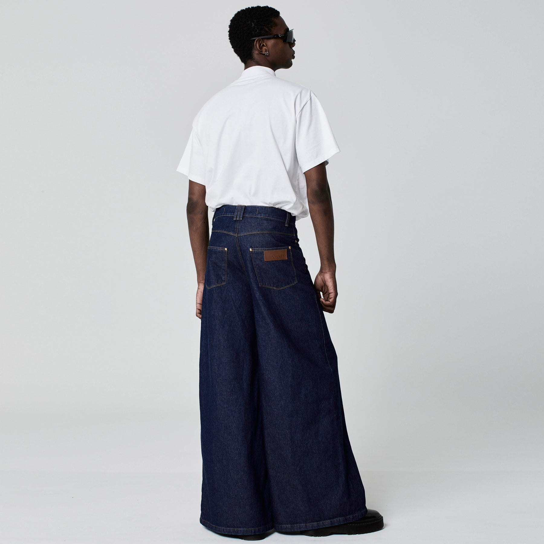 CALÇA SUPER WIDE LEG JEANS AZUL ESCURO