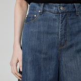 CALÇA SUPER WIDE LEG JEANS AZUL ÍNDIGO