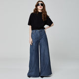 CALÇA SUPER WIDE LEG JEANS AZUL ÍNDIGO