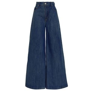 CALÇA SUPER WIDE LEG JEANS AZUL ÍNDIGO