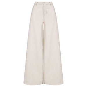 CALÇA SUPER WIDE LEG SARJA CRU NATURAL RECICLADO