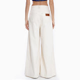 CALÇA SUPER WIDE LEG SARJA CRU NATURAL RECICLADO