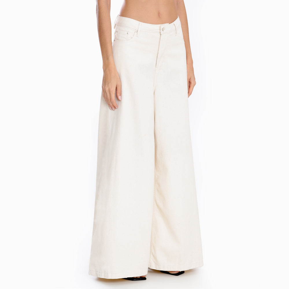 CALÇA SUPER WIDE LEG SARJA CRU NATURAL RECICLADO