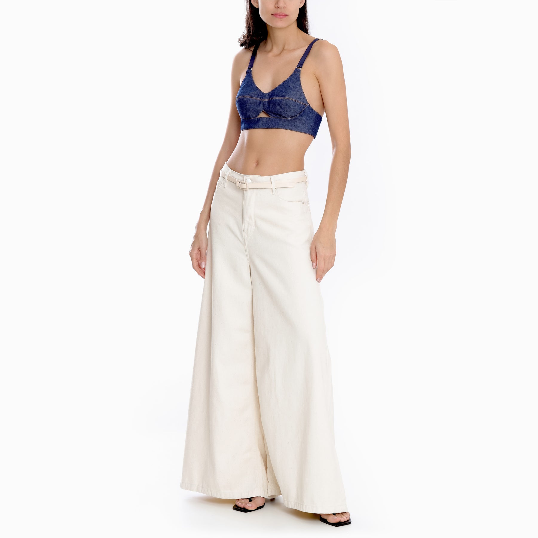 CALÇA SUPER WIDE LEG SARJA CRU NATURAL RECICLADO