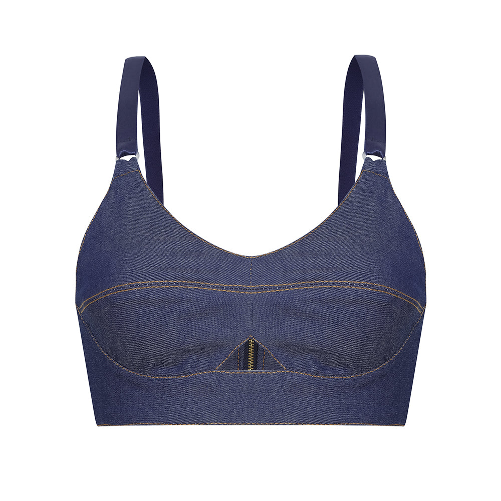 TOP SUTIÃ JEANS AZUL ESCURO