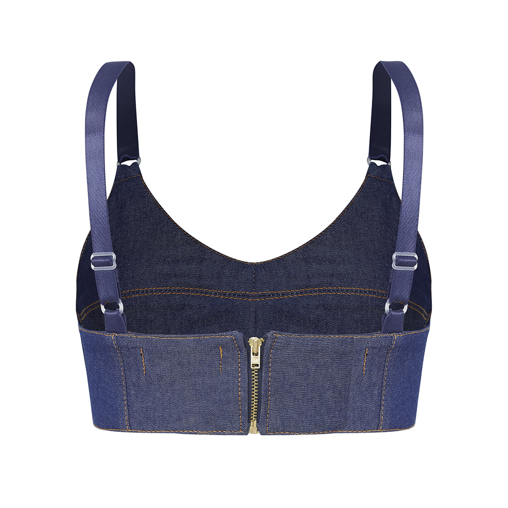 TOP SUTIÃ JEANS AZUL ESCURO