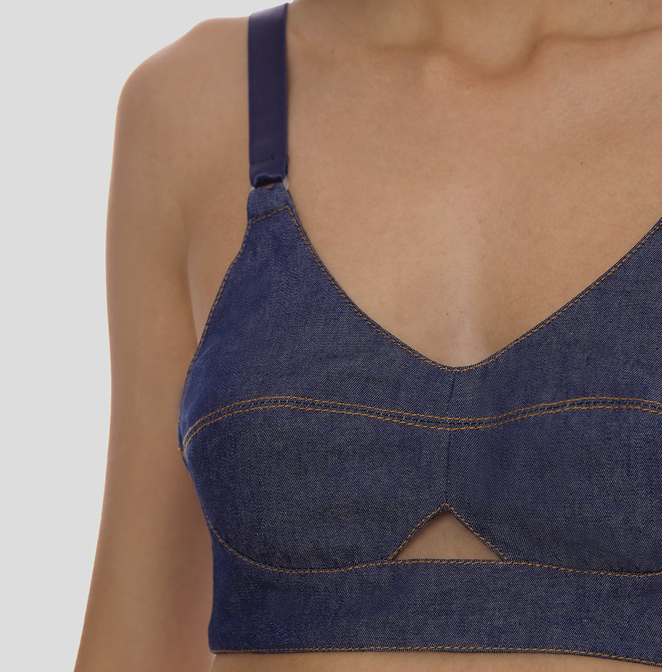 TOP SUTIÃ JEANS AZUL ESCURO