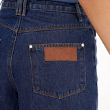 CALÇA SUPER WIDE LEG BARRA DESFEITA JEANS AZUL ÍNDIGO