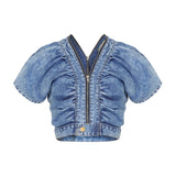 TOP BORBOLETA JEANS ACID