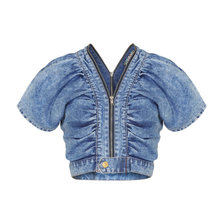 TOP BORBOLETA JEANS ACID