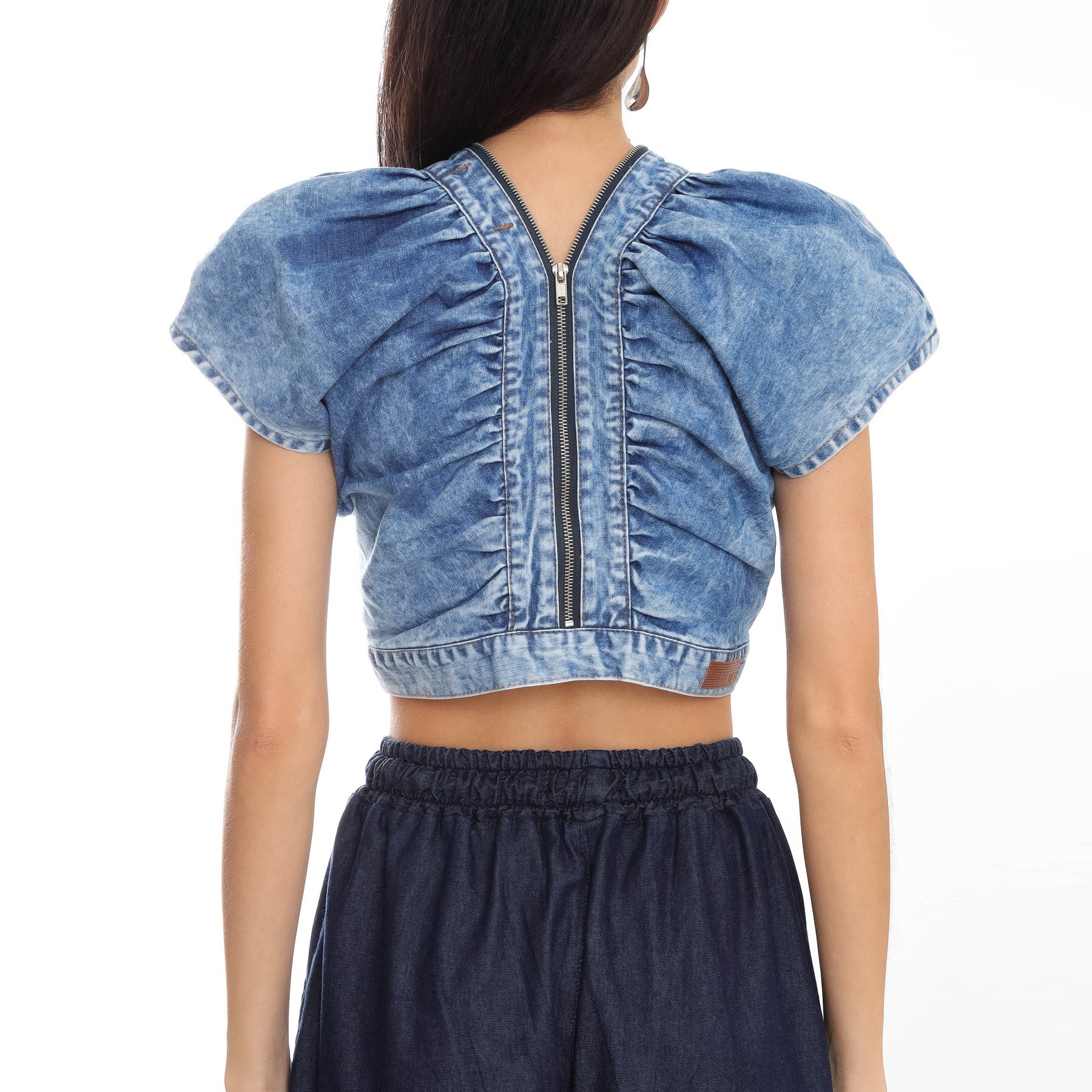 TOP BORBOLETA JEANS ACID