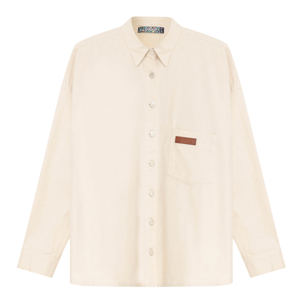 CAMISA OVERSIZED SARJA CRU NATURAL RECICLADO