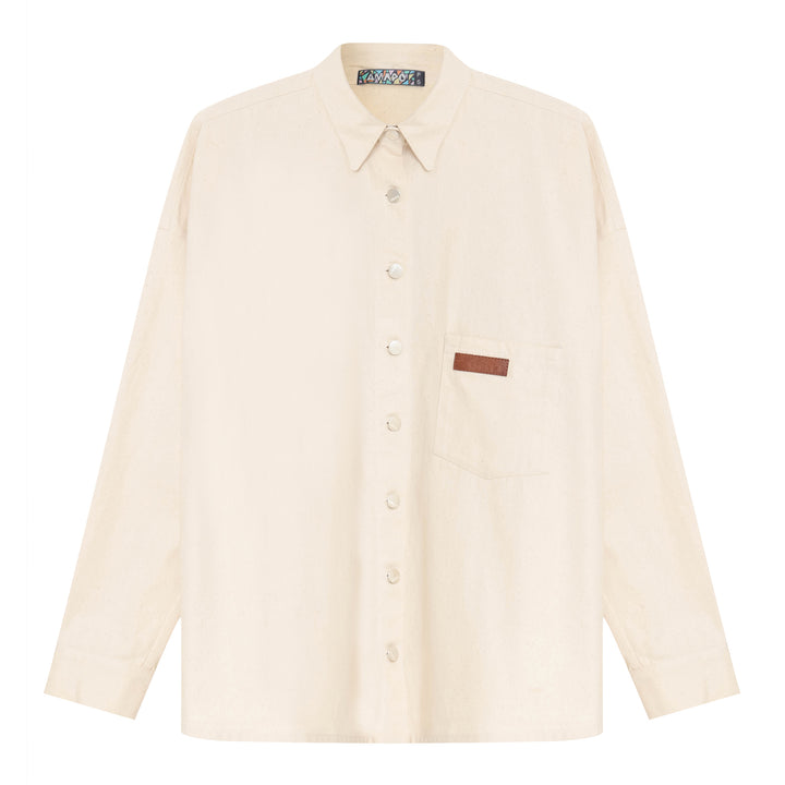 CAMISA OVERSIZED SARJA CRU NATURAL RECICLADO
