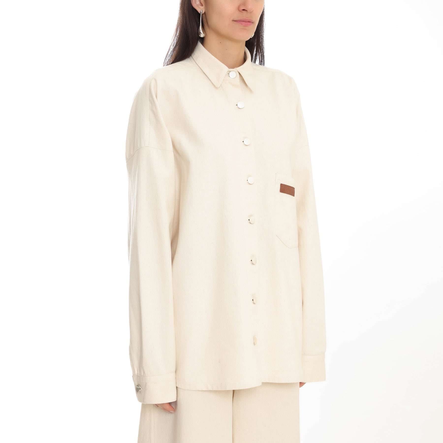 CAMISA OVERSIZED SARJA CRU NATURAL RECICLADO