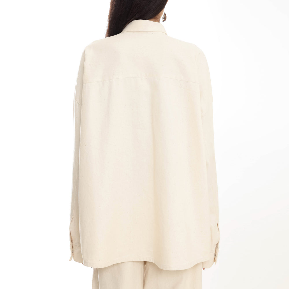 CAMISA OVERSIZED SARJA CRU NATURAL RECICLADO