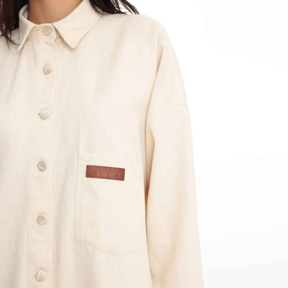 CAMISA OVERSIZED SARJA CRU NATURAL RECICLADO