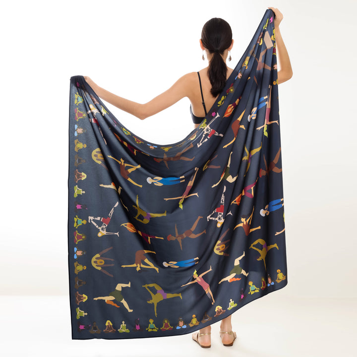 CANGA DE PRAIA ESTAMPA YOGA MARINHO