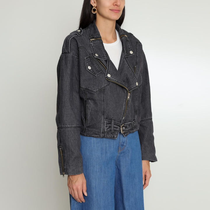 JAQUETA PERFECTO ACID BLACK JEANS