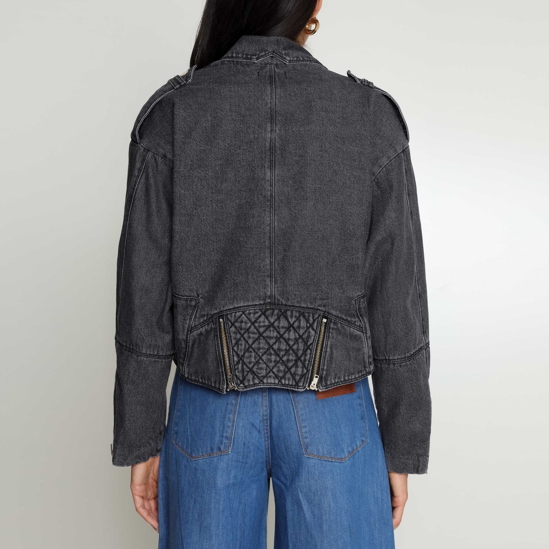 JAQUETA PERFECTO ACID BLACK JEANS